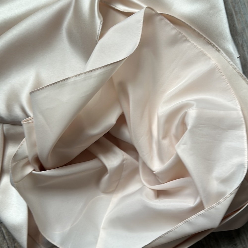 Bari Jay dress light golden ivory, pleated size 8 strapless - Picture 7 of 12